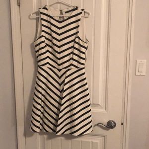 Zara black and white striped dress. Large. Open back.